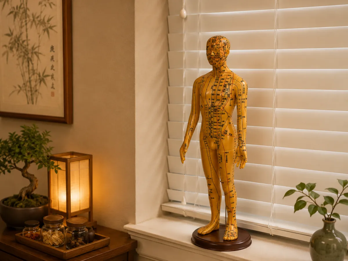 Traditional Chinese Medicine acupuncture meridian model at Shou Ren Zhai