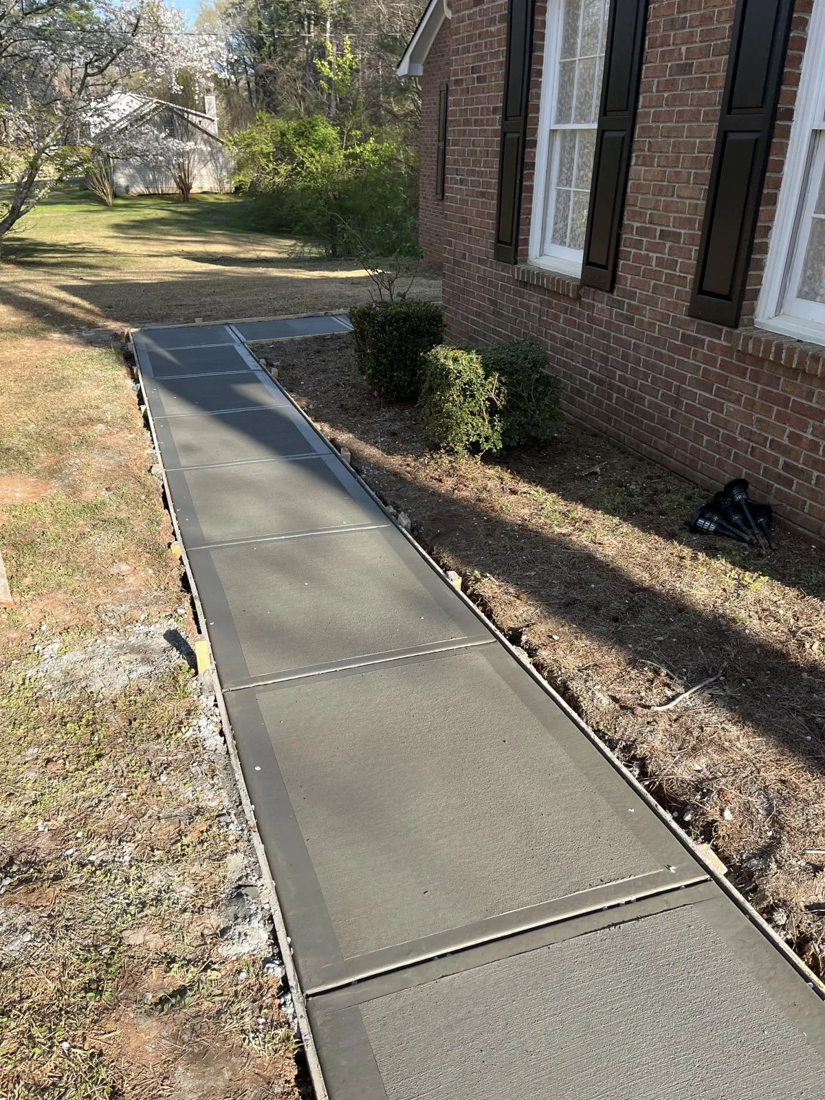 freshly poured concrete sidewalk in Rockmart, GA