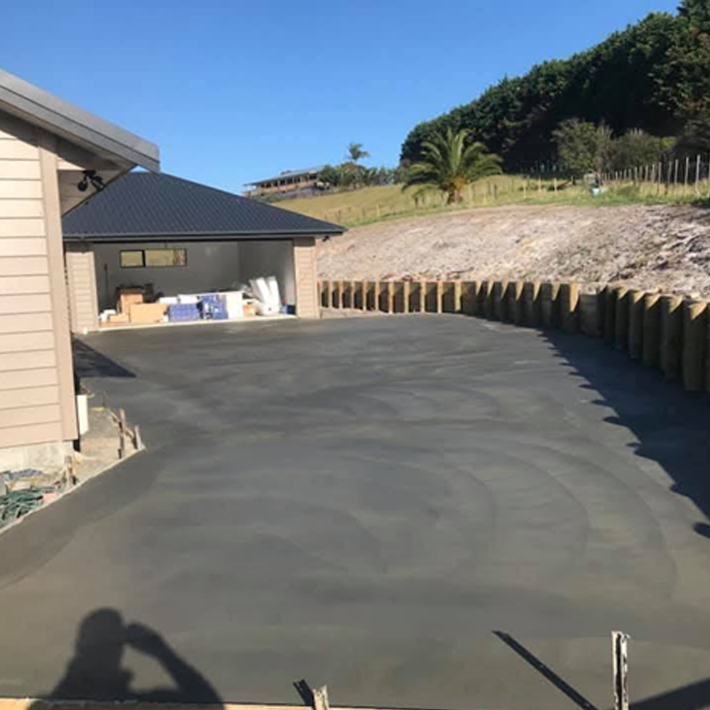 Completed concrete driveway in Kaitaia by Henwood Concrete