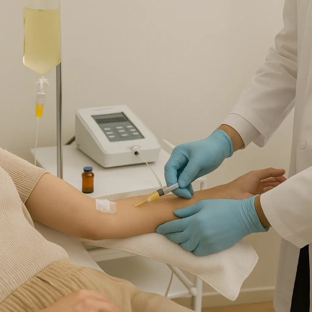 person in blue long sleeve shirt holding gray and blue metal tool