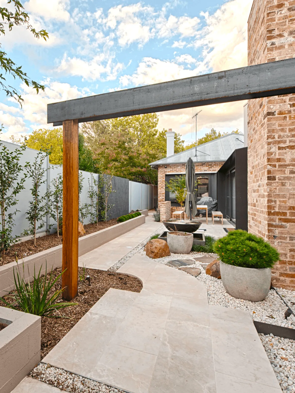 Landscaping and outdoor living area designed and built in Taranaki