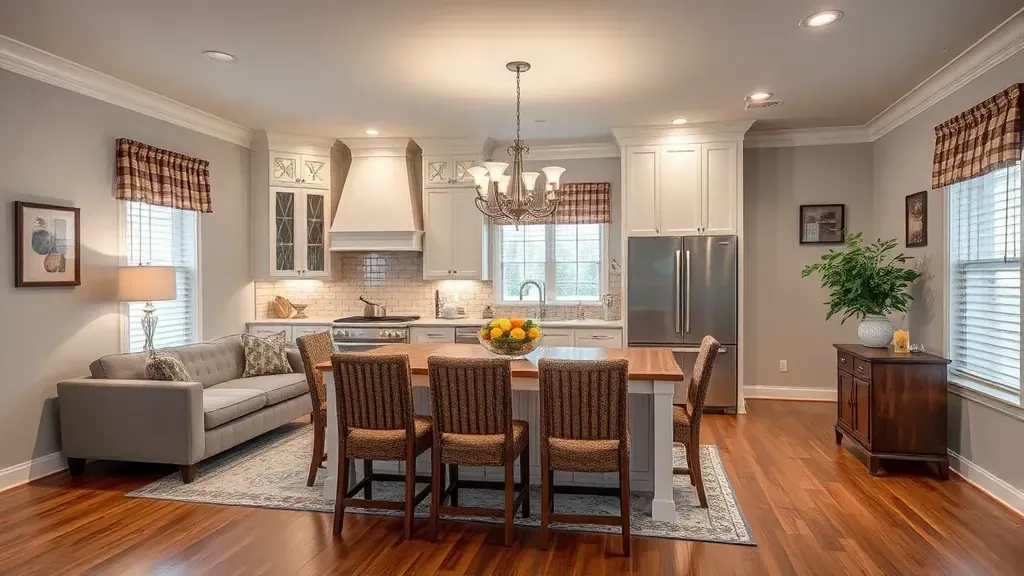 Home Remodeling in Alexandria, OH showcasing a modern kitchen and open living space design.