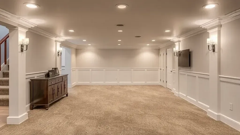 Basement Finishing projects in Columbus, OH showcasing modern designs and cozy living spaces