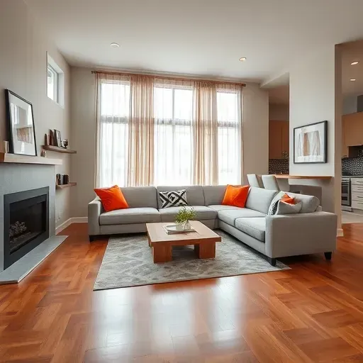 Stunning Bexley home remodel featuring an elegant living room with modern decor, warm colors, and natural light.