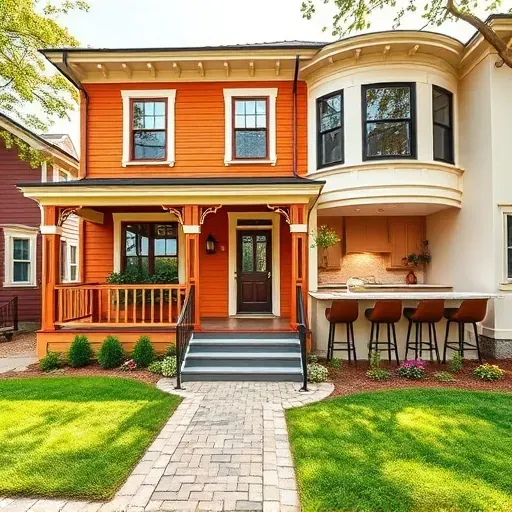 Beautiful Victorian home remodeled in German Village OH with modern design, lush landscaping, and bright interior.