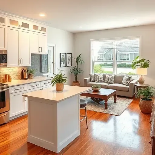 Modern kitchen in Grandview Heights with white cabinetry, stainless steel appliances, and a spacious quartz island.