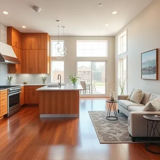 Completed home remodeling project in Pickerington OH featuring an updated kitchen and living area with modern decor.