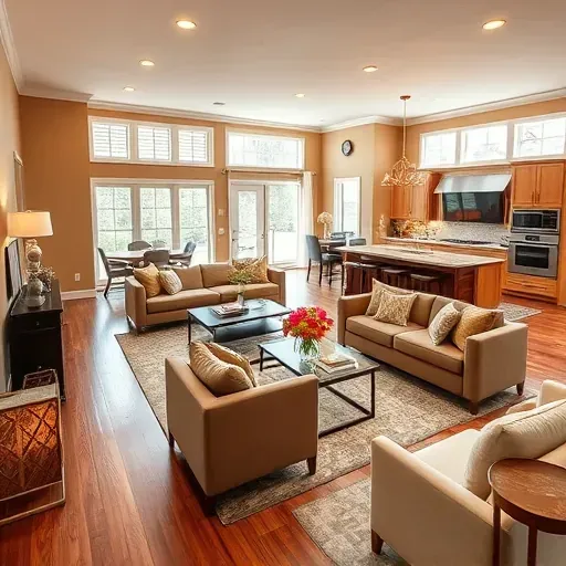 Home remodeling in Galena, OH, featuring a stylish living room with modern furniture, elegant decor, and open layout.