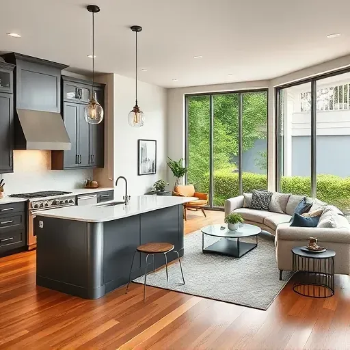 Modern Grove City home remodel featuring a stylish kitchen and cozy living room with elegant decor and natural light.