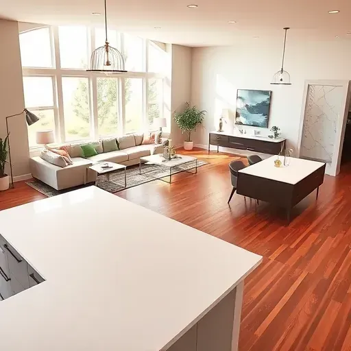 Home remodeling project in Columbus OH showcasing a modern design with stylish fixtures and open spaces.