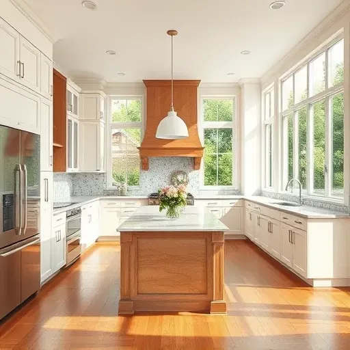 Completed home remodel in Ashville OH featuring a modern kitchen with elegant cabinets, appliances, and natural light.
