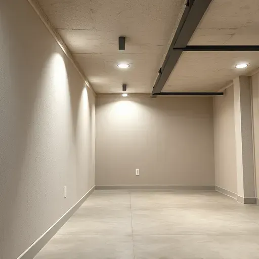 Finished basement in Columbus Ohio with neat fiberglass or spray foam insulation, painted drywall, and modern lighting