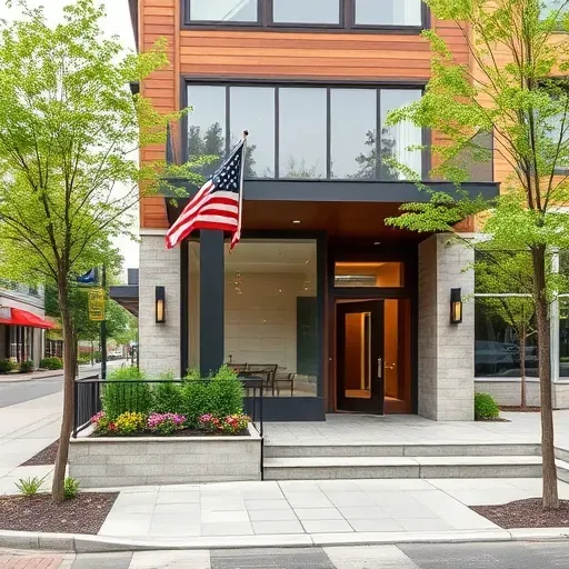 Home remodeling project in Short North, OH, showcasing modern exterior with large windows, garden, and elegant porch.