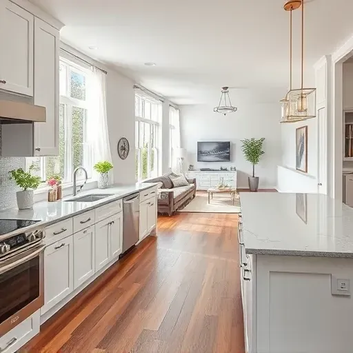 Modern kitchen remodel in Lithopolis OH features sleek cabinetry, quartz countertops, and bright, inviting natural light.