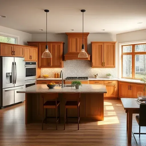 Beautifully remodeled kitchen in Clintonville, OH features modern appliances, sleek countertops, and elegant accents.