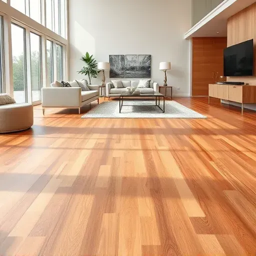 Freshly installed luxury hardwood flooring in a modern Ohio home with natural light highlighting rich, warm tones and flawless finish