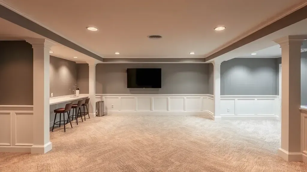 Basement Remodeling projects in Columbus, OH showcasing before and after transformations