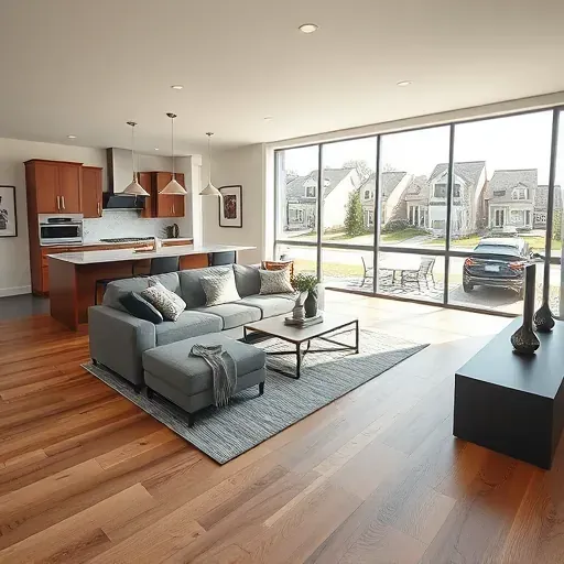 Recently remodeled modern Columbus Ohio home with open living space, sleek furniture, hardwood floors, and stylish kitchen