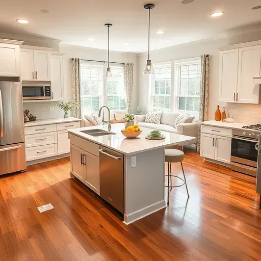 Modern kitchen remodel in Pickerington, OH featuring sleek cabinetry, polished countertops, and an open layout design.