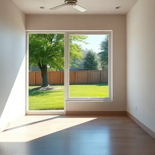 Newly installed basement window in Columbus Ohio with lush outdoor view, bright interior, clean concrete floors, and professional craftsmanship