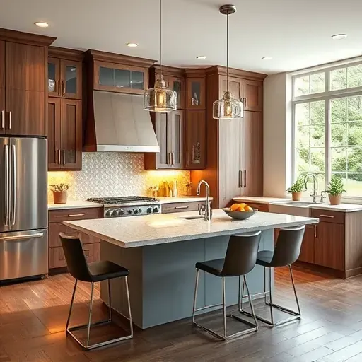 Remodeled kitchen in Reynoldsburg, OH with quartz countertops, soft-close cabinets, stainless appliances, and natural light.