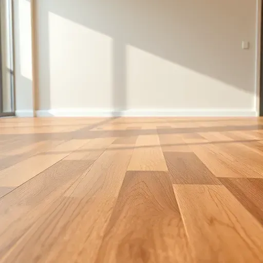 Close-up of freshly installed glossy hardwood flooring in a modern Columbus interior with warm tones and natural light