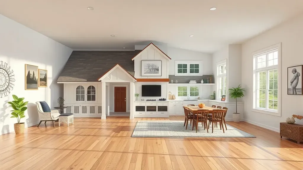 Home Remodeling in Ostrander, OH with modern design elements and vibrant color palette.