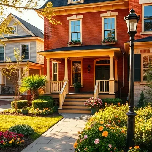 Completed home remodel in German Village OH featuring inviting brickwork, elegant trims, lush landscaping, and historic charm.