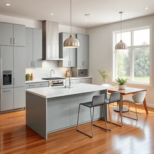 Beautifully remodeled kitchen in Galloway, OH with modern cabinetry, quartz countertops, and natural light.
