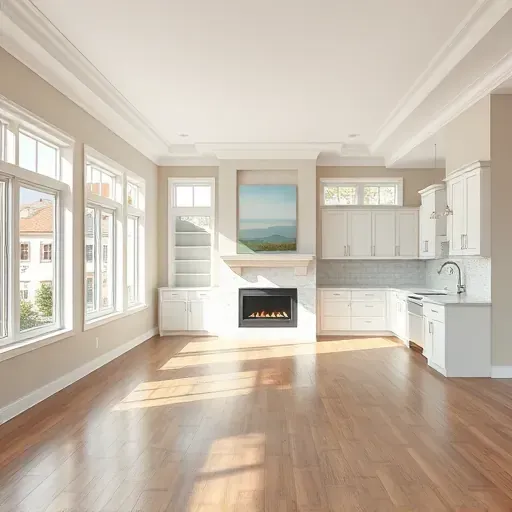 Home remodeling project in Columbus, OH featuring modern design elements and elegant finishes in an empty space.