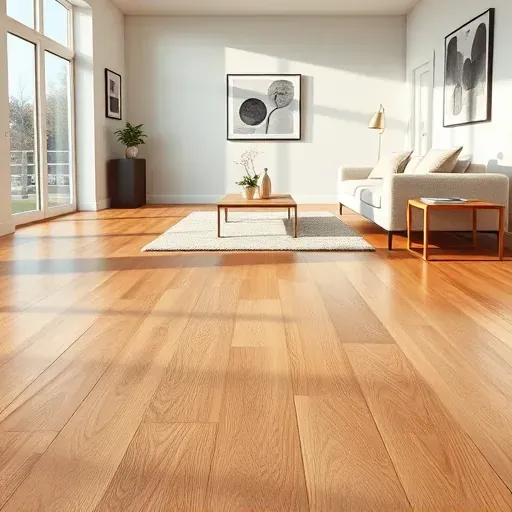 Recently installed exquisite hardwood flooring in a modern Columbus living room with natural light and stylish furniture