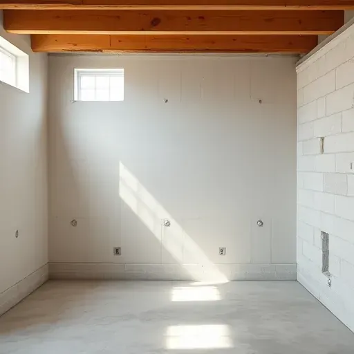 Finished basement drywall with smooth surfaces, clean joints, natural light, exposed joists, and raw concrete floor in Columbus Ohio
