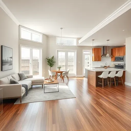 Home remodeling project in Columbus OH showcasing modern design and stylish finishes in an empty room setting.