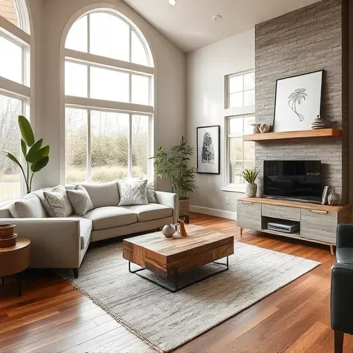 Home remodeling project in Powell, OH featuring a stylish living room with modern furnishings and inviting atmosphere.