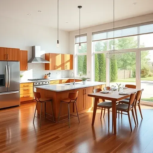 Completed home remodeling in Galloway OH featuring a modern kitchen with quartz island, stainless appliances, and polished hardwood.