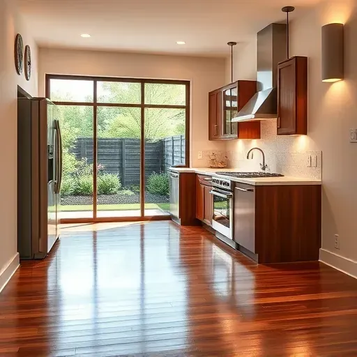 Modern Bexley kitchen remodel features stainless steel appliances, quartz countertops, rich cabinetry, and natural light.