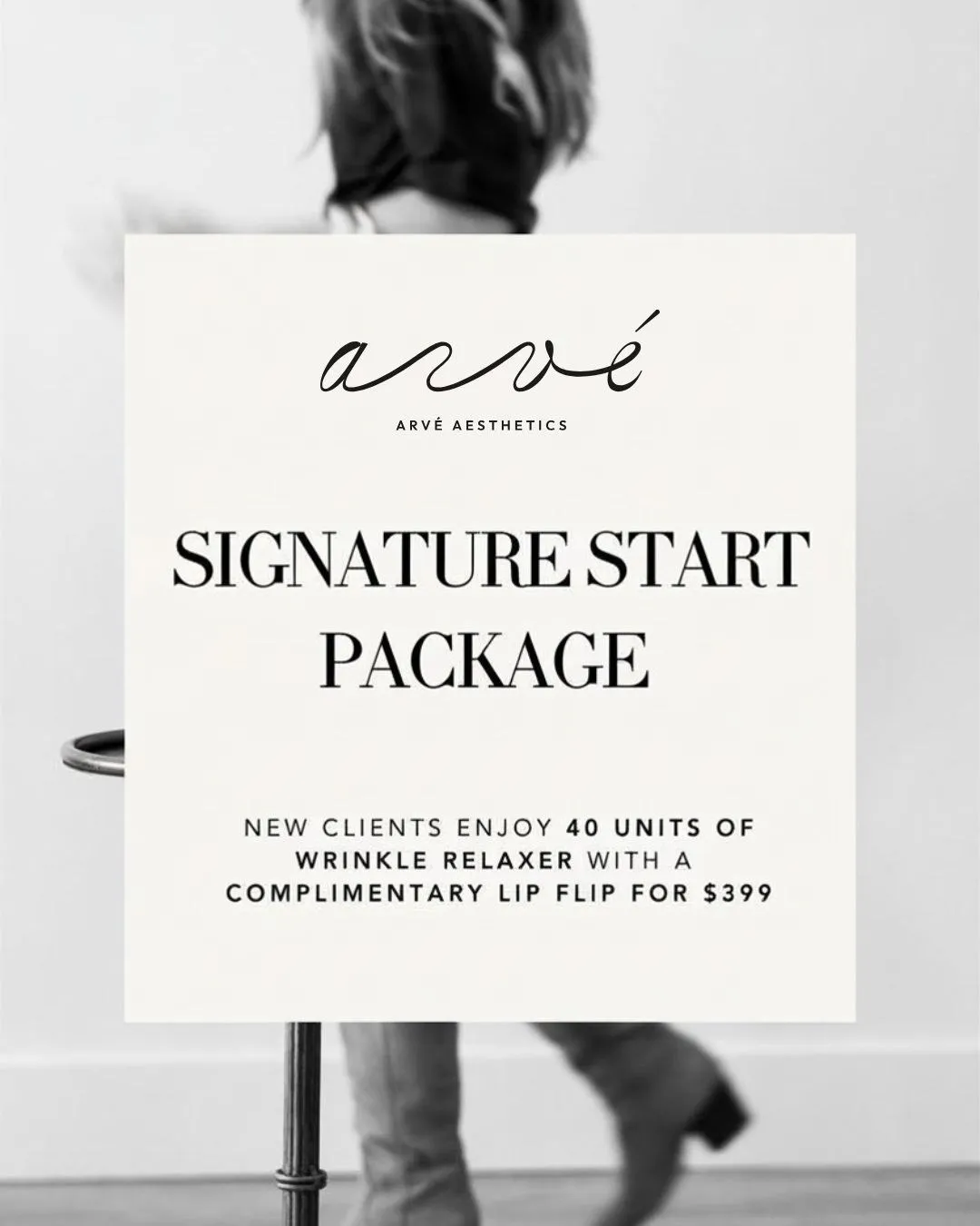 Signature Start package: 40 units of wrinkle relaxer with a complimentary lip flip for $399, new clients