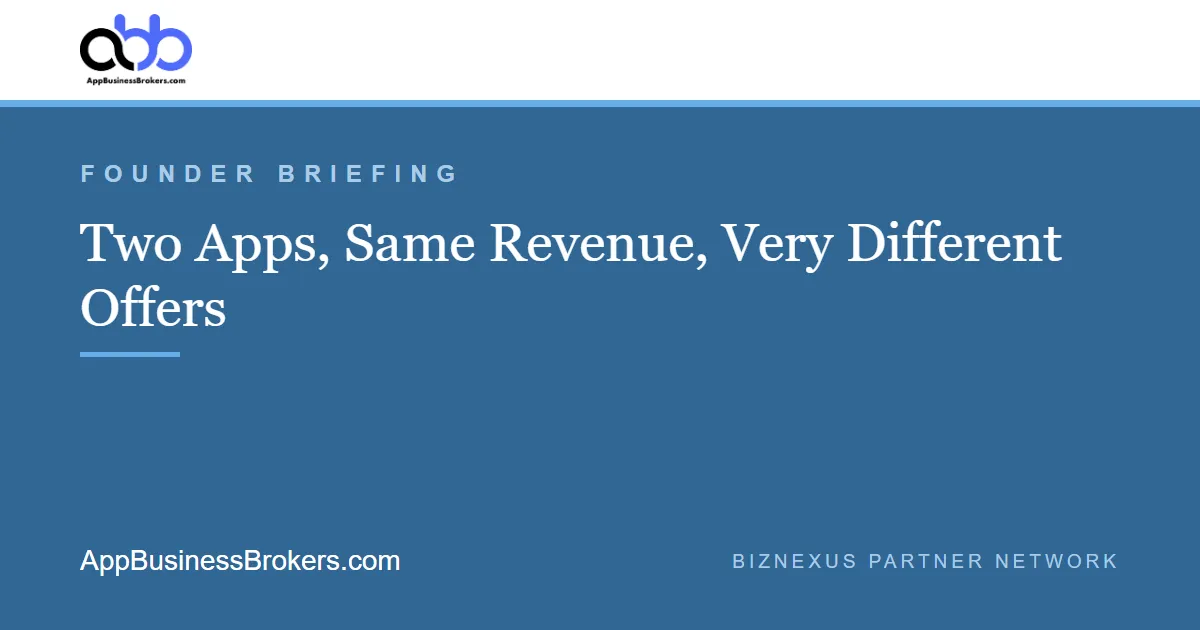 Two Apps, Same Revenue, Very Different Offers: How Buyers Price Risk
