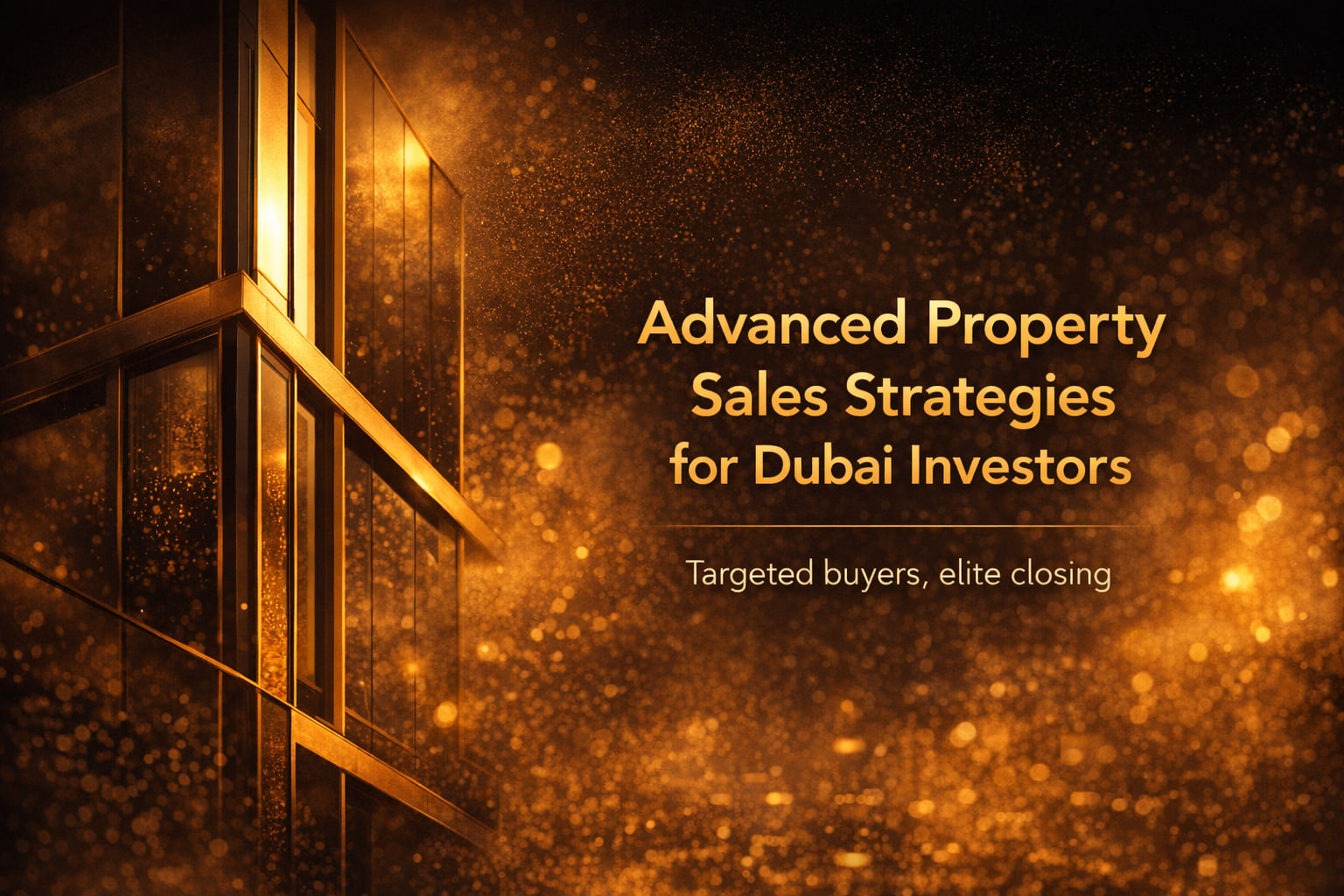 Advanced Property Sales Strategies for Dubai Investors