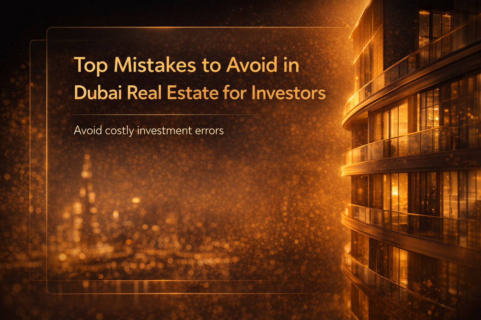 Top Mistakes to Avoid in Dubai Real Estate for Investors