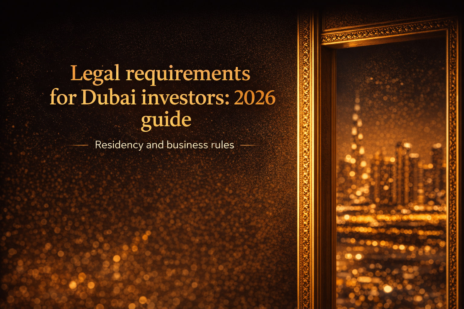 Legal requirements for Dubai investors: 2026 guide