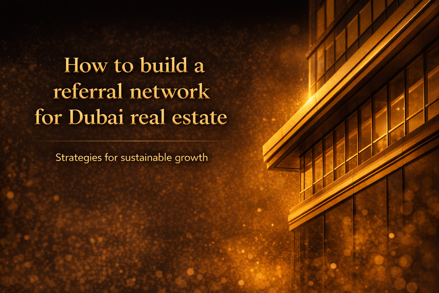 How to build a referral network for Dubai real estate