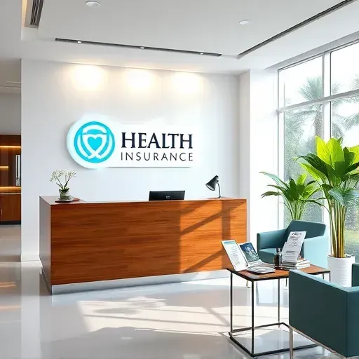 Health insurance office in Hialeah FL featuring modern reception area with sleek furniture and calming colors