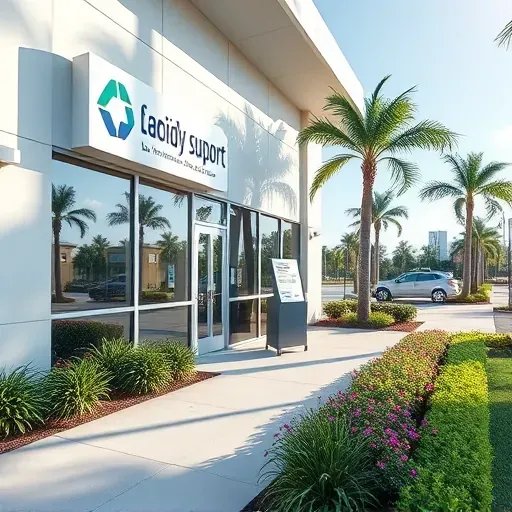 Modern Low Income Subsidy Support office in Pembroke Pines FL with landscaped entrance, large glass windows, and welcoming signage