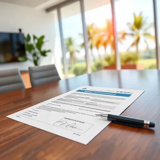 Completed health insurance document displayed against a neutral background in Pembroke Pines Florida.