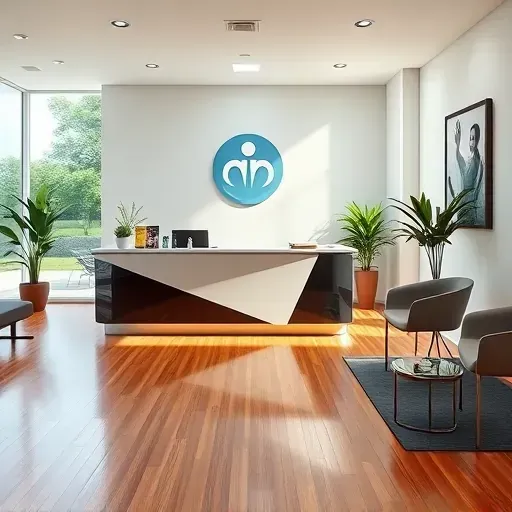 Modern Health Insurance office in Hialeah FL, featuring sleek decor, natural light, and wellness-themed artwork.