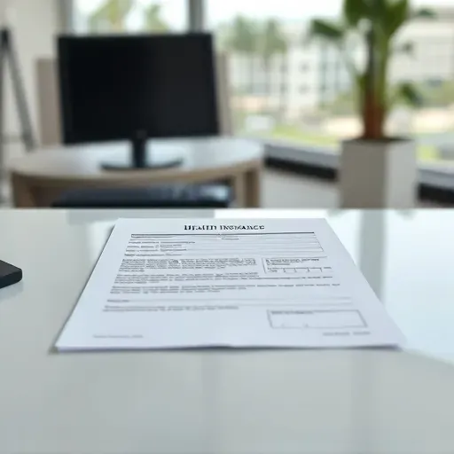 Completed Health Insurance paperwork in Pembroke Pines FL set on a desk, showcasing organized documents and a pen.