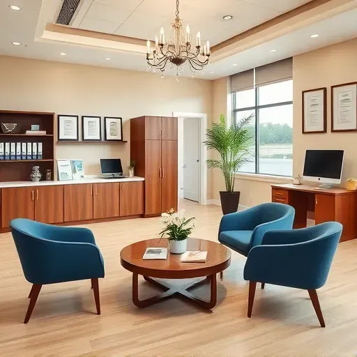 Modern Health Insurance office in Weston FL with inviting reception area, stylish furniture and natural light.