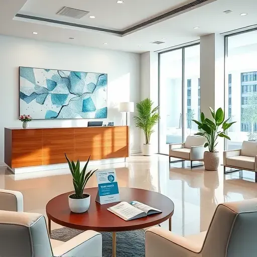 Modern health insurance office in North Palm Beach with sleek design, inviting colors, and natural light.