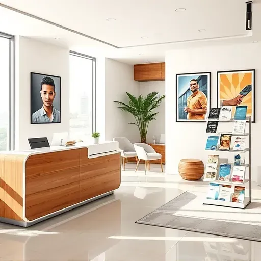 Health insurance office in North Miami with modern interior, natural light, and organized materials, exuding professionalism.